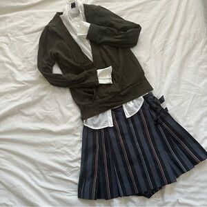 Striped Navy and Red Women's Skort